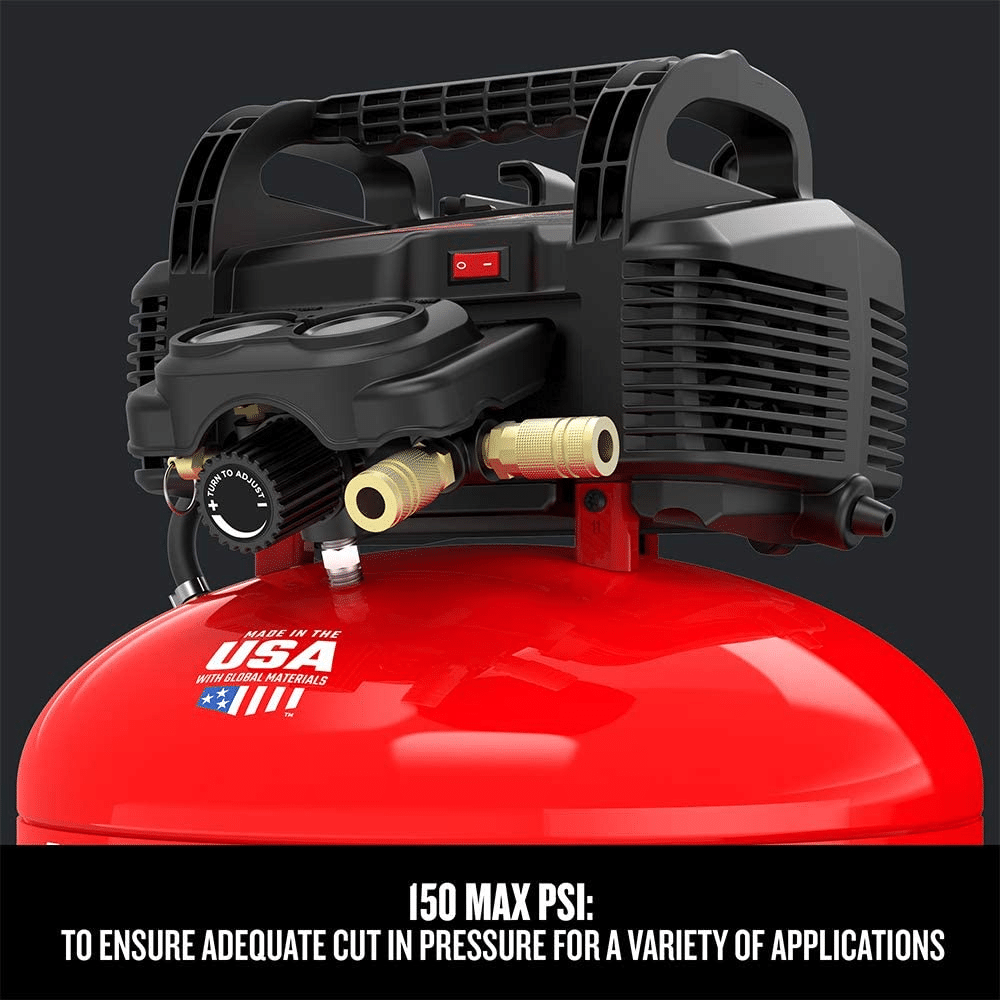Craftsman 6 Gallon Pancake Air Compressor, Oil-Free, 150 PSI, Portable with Accessory Kit