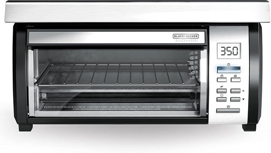 BLACK+DECKER SpaceMaker Under-Counter Toaster Oven, Digital Controls, Black/Stainless Steel, Fits 9锟芥�锟斤拷 Pizza, TROS1000D