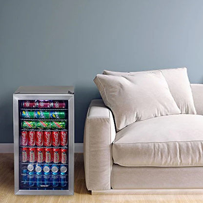 Beverage Refrigerator Cooler | 126 Cans Free Standing with Right Hinge Glass Door