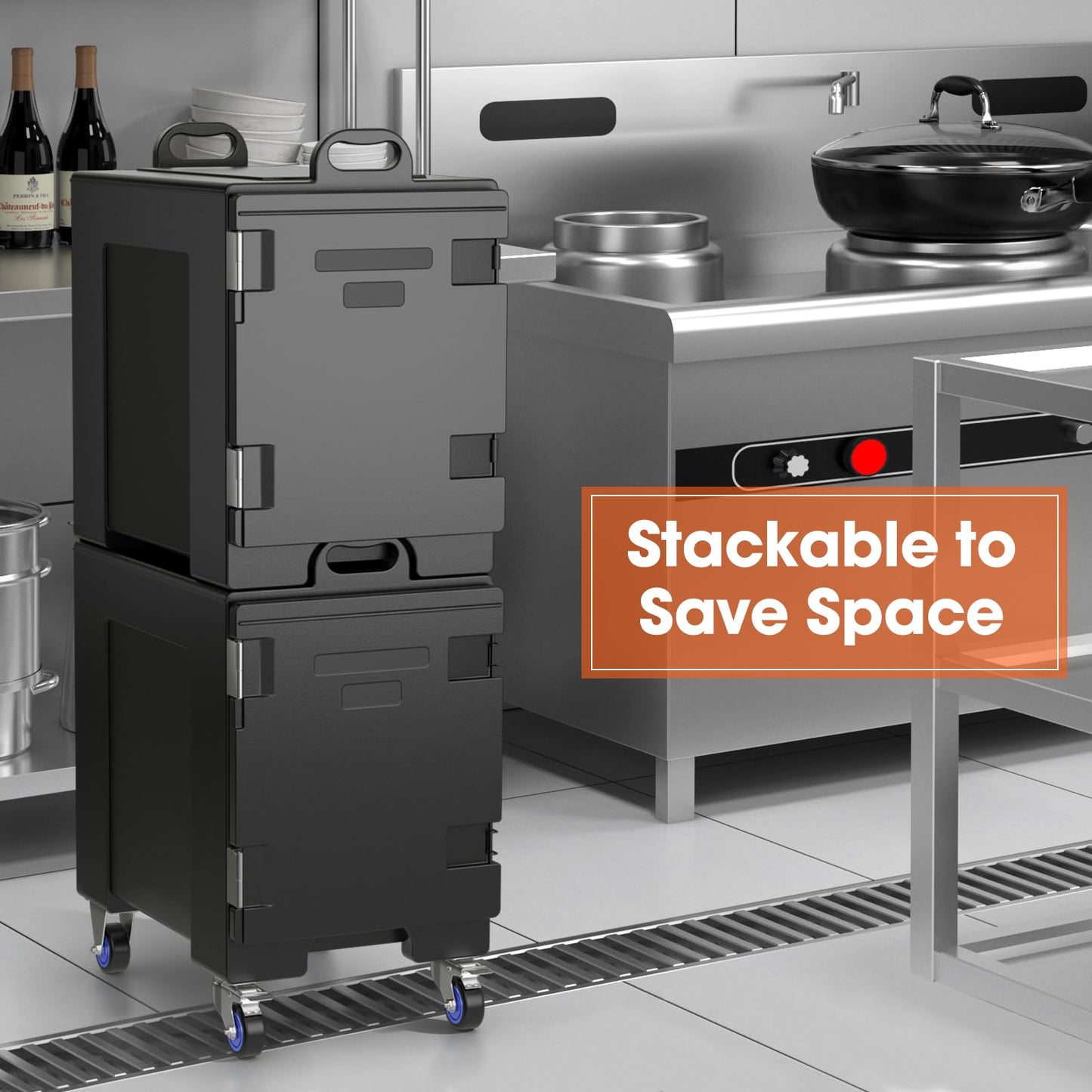Insulated Food Pan Carrier for 5 Full-size Pans