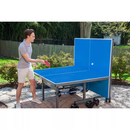 JOOLA Nova Pro Plus Outdoor Table Tennis Table with Weatherproof Net, 9�5 ft, Foldable, Aluminum Surface