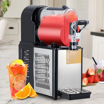Commercial Slushie Machine 3L Stainless Steel Self-Cleaning Slushy Maker for Frozen Drinks,Snow Melting Ideal for Home,Coffee Shop,Restaurant