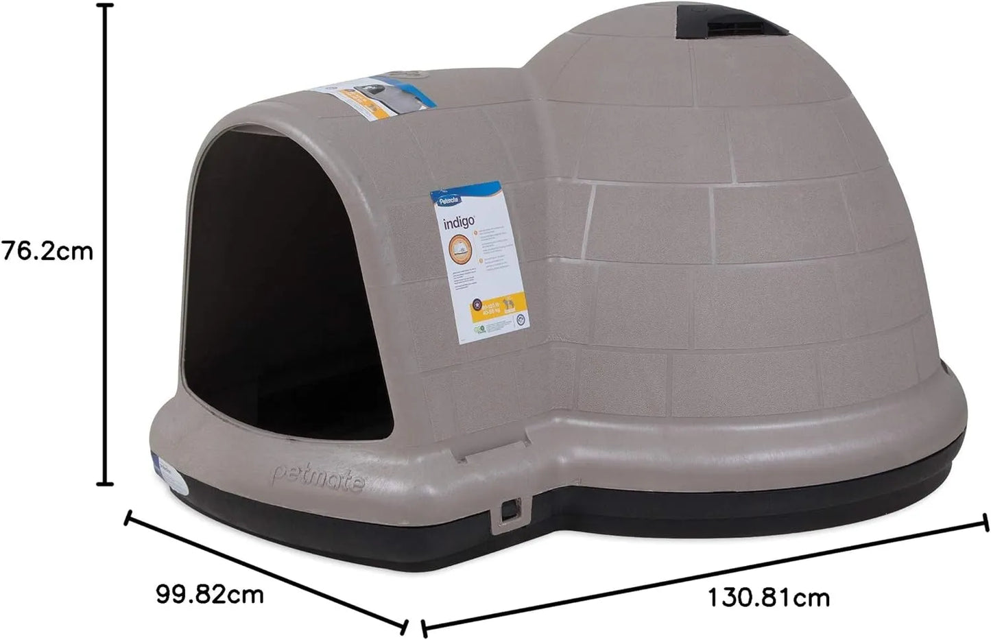 Petmate Indigo Dog House (Igloo Dog House, Made in USA with 90% Recycled Materials, All Weather Protection Pet Shelter) for XL Dogs 90 to 125 pounds, Made in USA