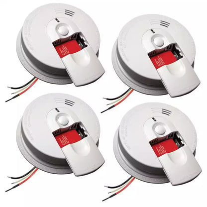 Pack Hardwired Smoke Alarm with Ionization Sensor, 120V AC, 9V Battery Backup