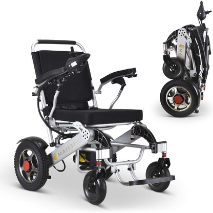 2020 New Folding Ultra Lightweight Electric Power Wheelchair, Silla de Ruedas Electrica, FDA Approved and Air Travel Allowed, Heavy Duty, Mobility Motorized, Portable Power (17.5′′ Seat Width)