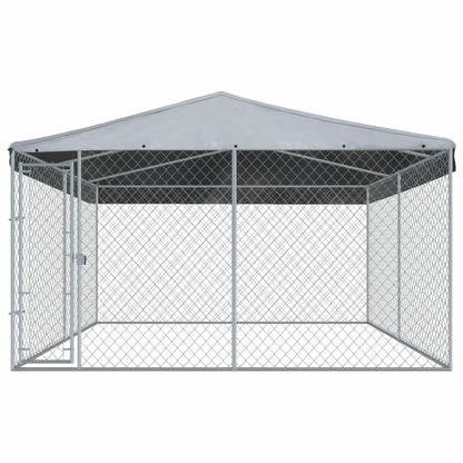 Outdoor Dog Kennel with Roof 150.4